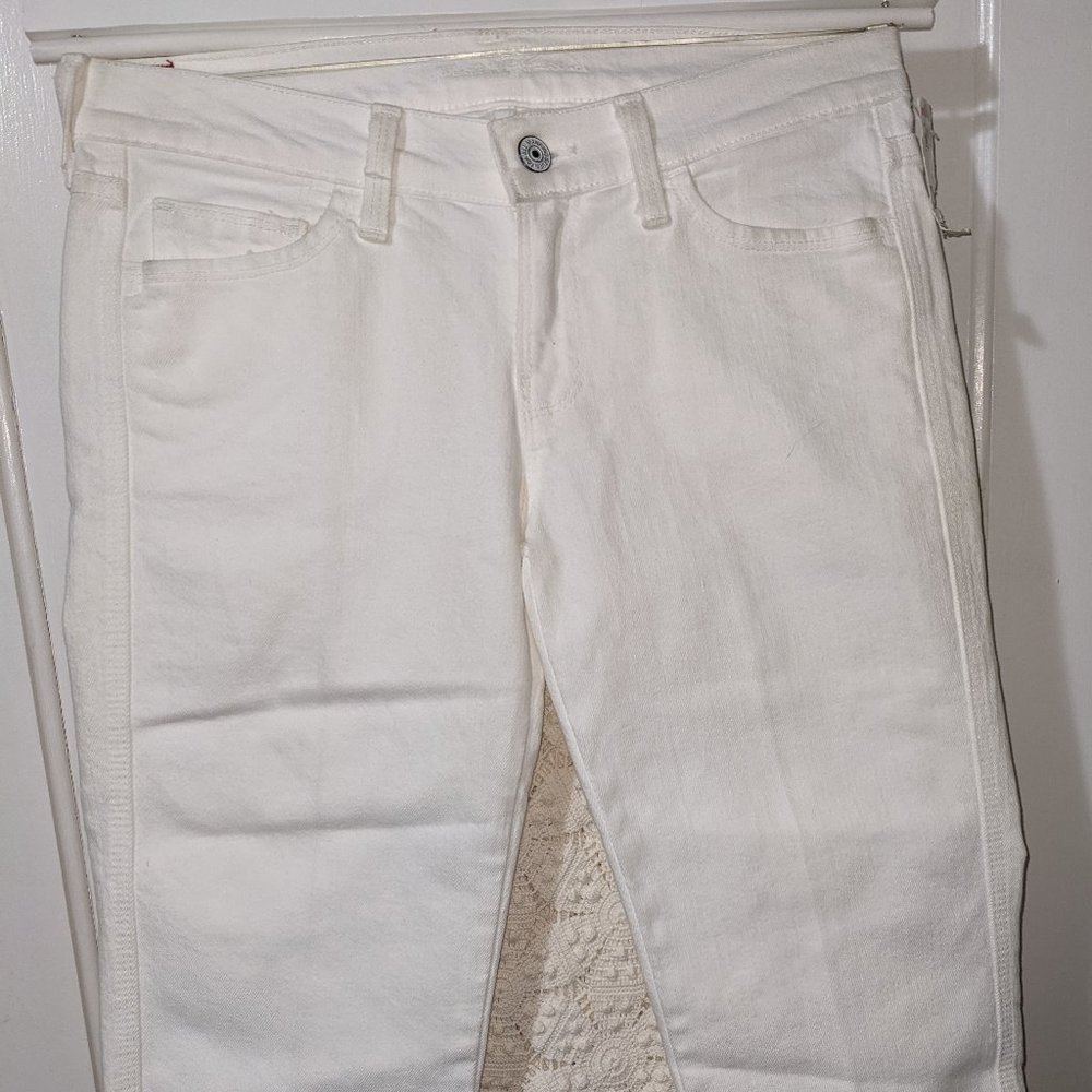 7 For All Mankind White Colette Crop Jean